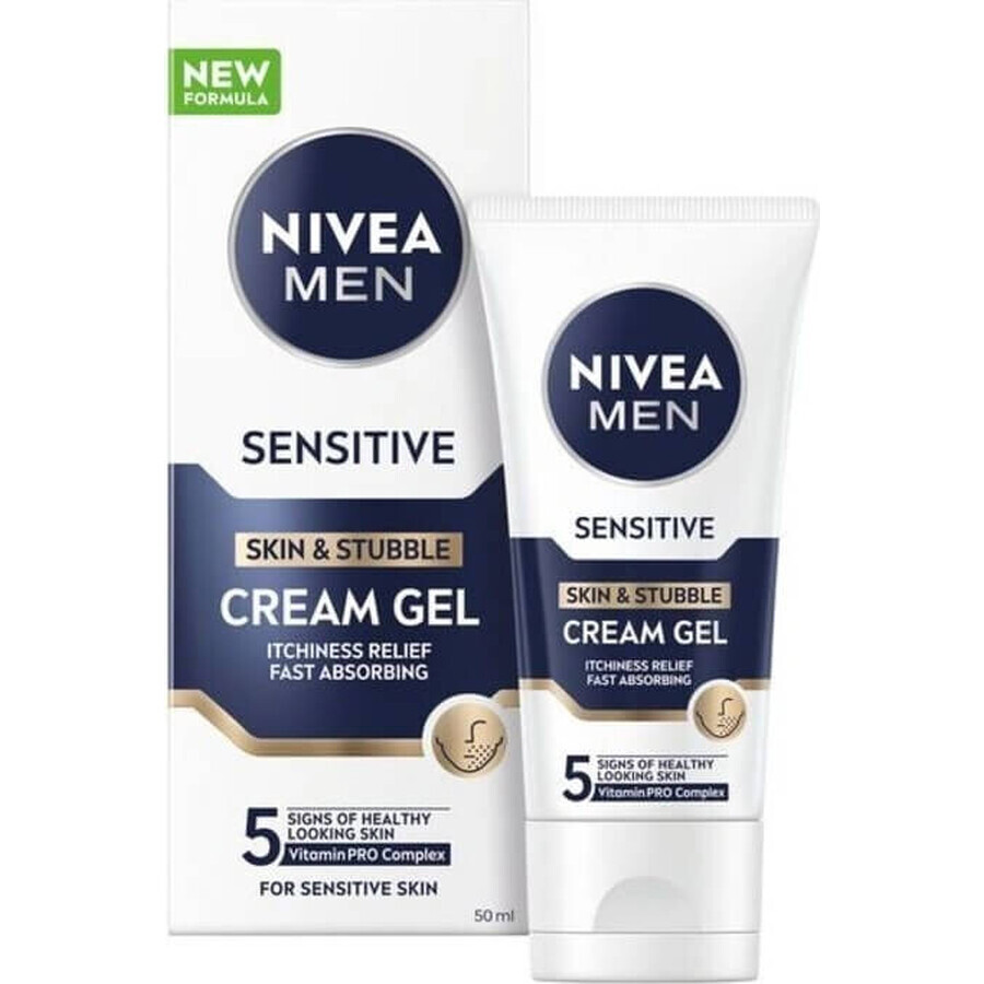 Nivea Men Gelcrème voor gevoelige huid en baard 1×50 ml, gezichtsgel
