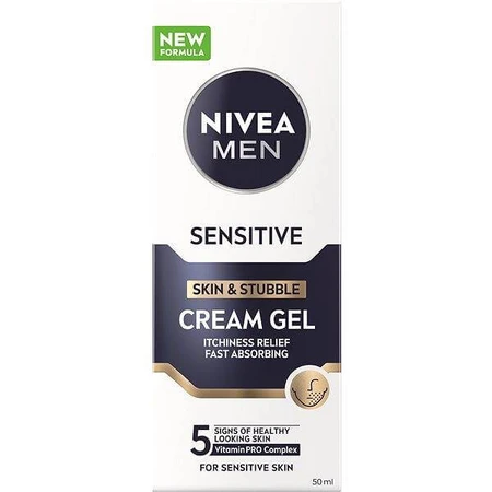 Nivea Men Gel crema para piel sensible y barba 1×50 ml, gel facial