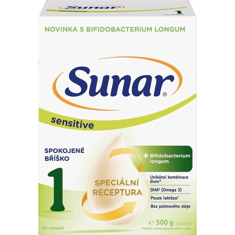 Sunar Sensitive 1 1 x 500 g, formulă pentru sugari pentru sugari de la naștere