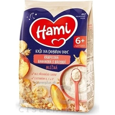 HAMI Bananen- en griesmeelpap met perziken 1×210 g, griesmeelpap