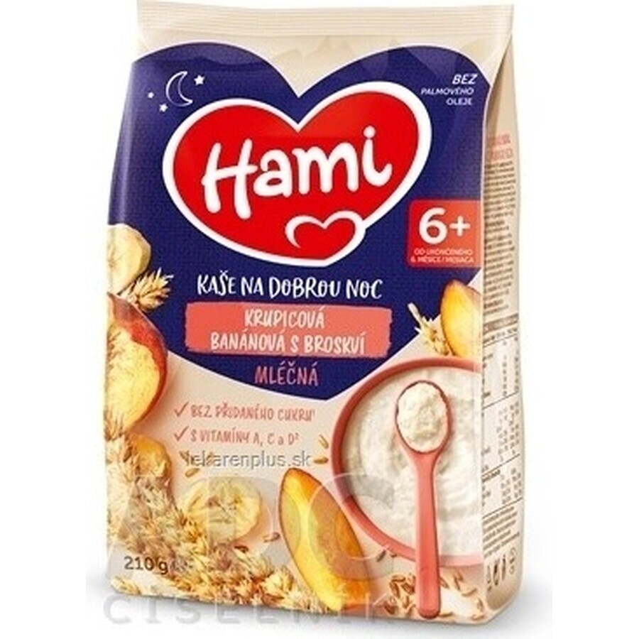 HAMI Bananen- en griesmeelpap met perziken 1×210 g, griesmeelpap