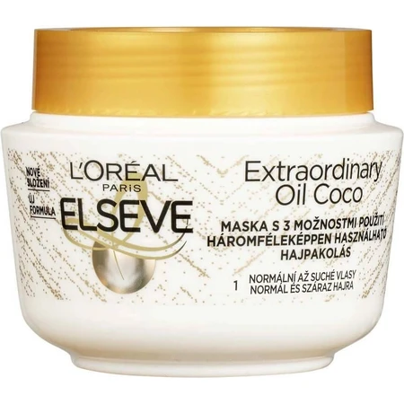 L'Oréal Paris Elseve Elseve Aceite Extraordinario Mascarilla de Coco, 300 ml 1×300 ml mascarilla