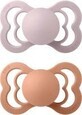 BIBS Supreme Naturkautschuk Schnuller 2 St&#252;ck 1&#215;1 BIBS 1 St&#252;ck - Gr&#246;&#223;e 1, Pflaume/Pfirsich rosa