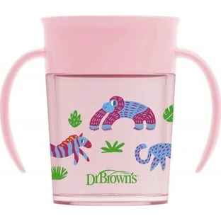 DR.BROWNS CHEERS 360° JUNGLE 6M+ Becher CHEERS 360° JUNGLE 6M+ rosa 1×200 ml, tropffrei, auslaufsicheres Trinken