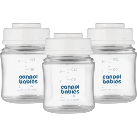 Canpol Babies Flaschenset zur Aufbewahrung von Muttermilch 3x120ml 1×1Stk, Flaschenset