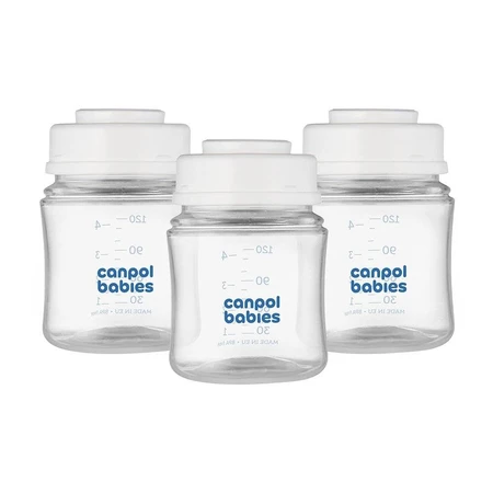 Canpol Babies Flaschenset zur Aufbewahrung von Muttermilch 3x120ml 1×1Stk, Flaschenset