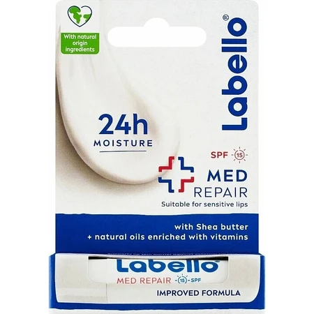 Labello MED REPAIR SPF 15 4×8 g, lippenbalsem