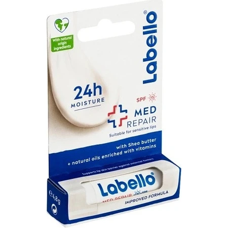 Labello MED REPAIR SPF 15 4×8 g, lippenbalsem