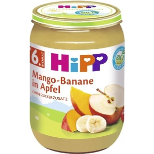 HiPP Organic Apples with Mango and Bananas 1×190 g, fruit snack for kids