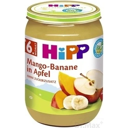 HiPP Organic Apples with Mango and Bananas 1×190 g, fruit snack for kids