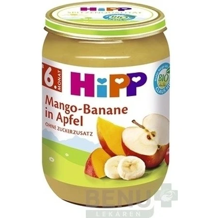 HiPP Organic Apples with Mango and Bananas 1×190 g, fruit snack for kids