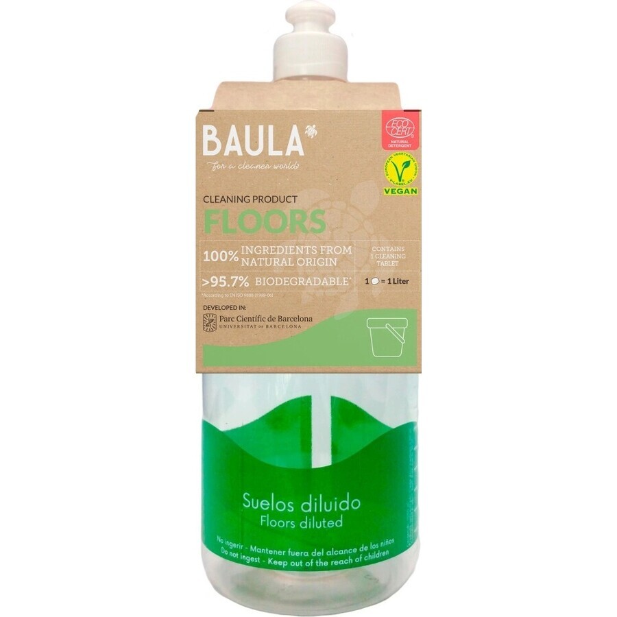 Baula floor starter kit - bottle and ecological floor cleaner in tablets 1×1 tablet / 5 g, detergent