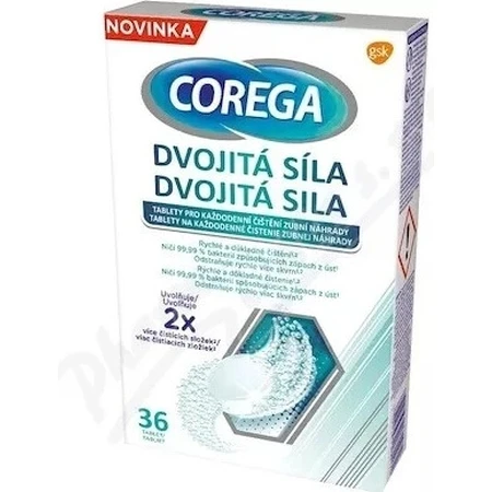 COREGA Doble Fuerza 1x36 pzs, pastillas para limpieza de dentaduras postizas