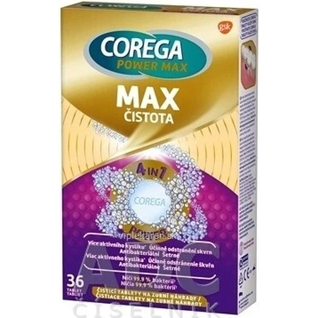 COREGA Doble Fuerza 1x36 pzs, pastillas para limpieza de dentaduras postizas