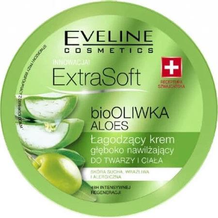 Eveline SOFT bioOLIVE ALOE VERA ALOE VERA FACE&BODY CREAM 1×175 ml, crème