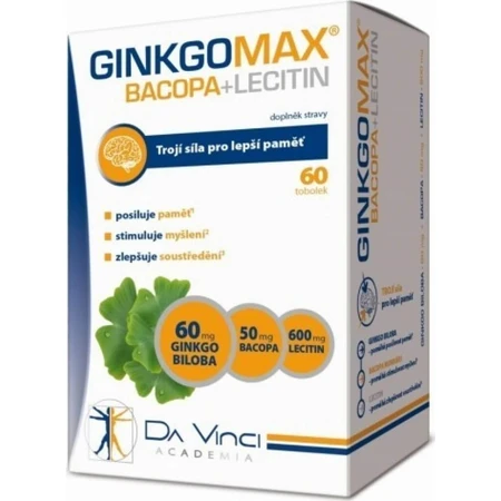 GINKGOMAX+BACOPA+LECITINA - DA VINCI 1×60 cps, complemento alimenticio