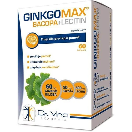 GINKGOMAX+BACOPA+LECITINA - DA VINCI 1×60 cps, complemento alimenticio