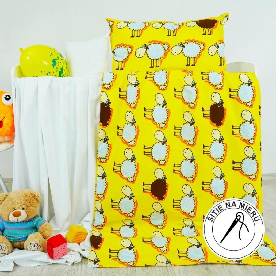 EMI Oaie pentru copii lenjerie de pat galben 130x90+65x45