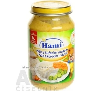 Hami entrante Arroz con pollo y zanahorias 1×200 g, entrante de carne y verduras
