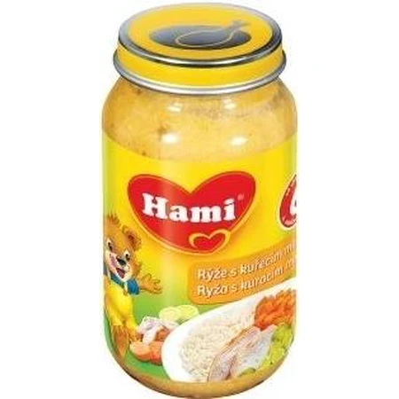 Hami entrante Arroz con pollo y zanahorias 1×200 g, entrante de carne y verduras