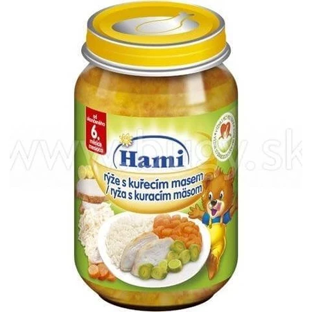 Hami entrante Arroz con pollo y zanahorias 1×200 g, entrante de carne y verduras