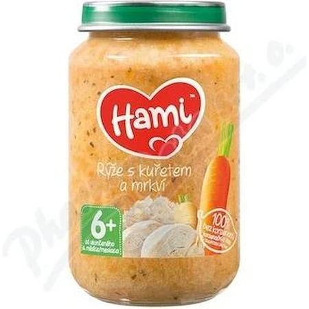 Hami entrante Arroz con pollo y zanahorias 1×200 g, entrante de carne y verduras