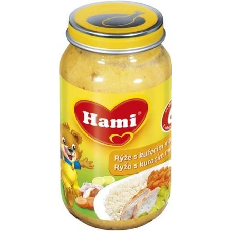 Hami entrante Arroz con pollo y zanahorias 1×200 g, entrante de carne y verduras