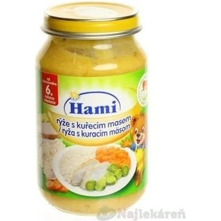 Hami entrante Arroz con pollo y zanahorias 1×200 g, entrante de carne y verduras