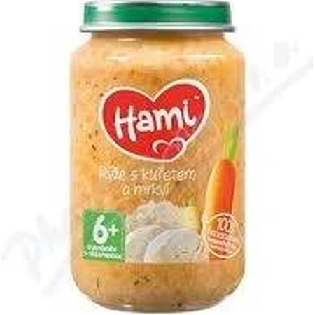 Hami entrante Arroz con pollo y zanahorias 1×200 g, entrante de carne y verduras