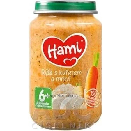 Hami entrante Arroz con pollo y zanahorias 1×200 g, entrante de carne y verduras