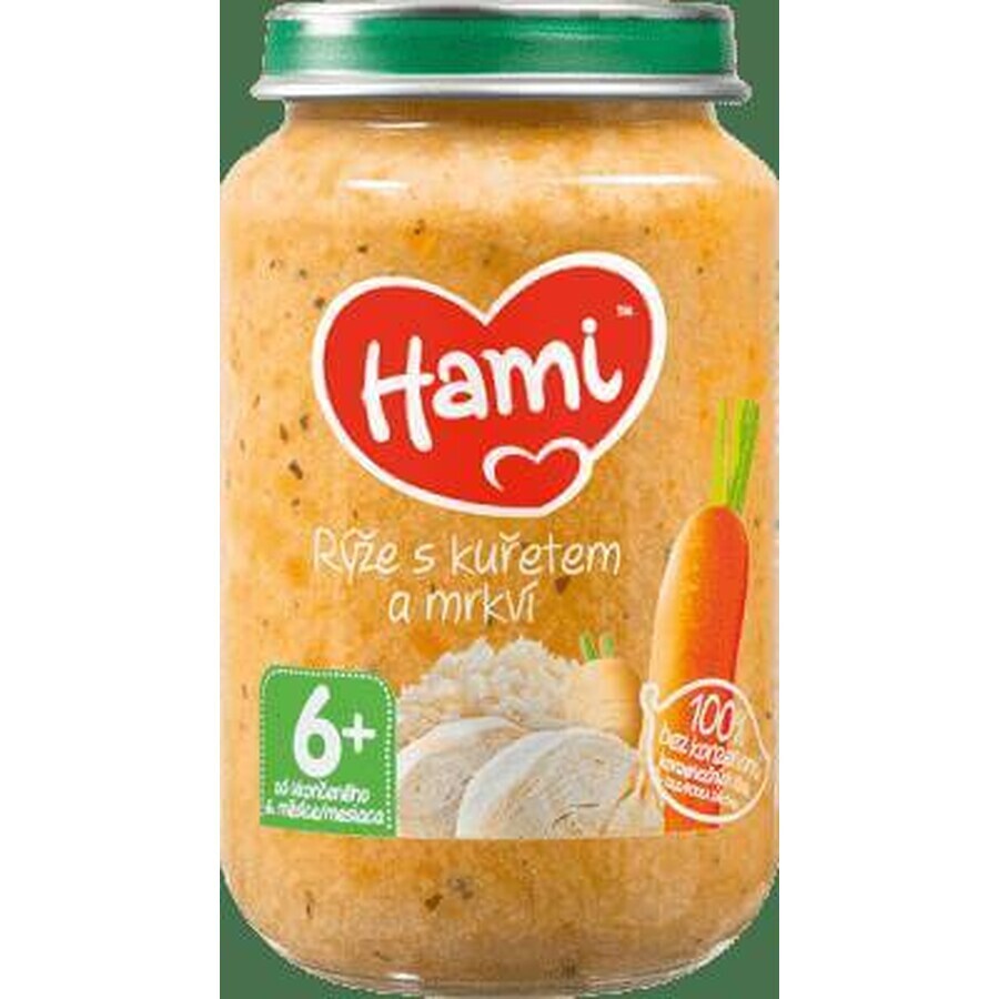 Hami voorgerecht Rijst met kip en wortelen 1×200 g, vlees en groente voorgerecht