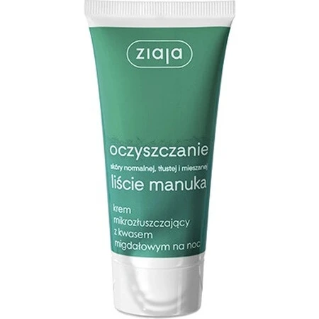Ziaja Manuka - crème de nuit exfoliante pour les peaux grasses et mixtes 12+ 1×50 ml, crème de nuit