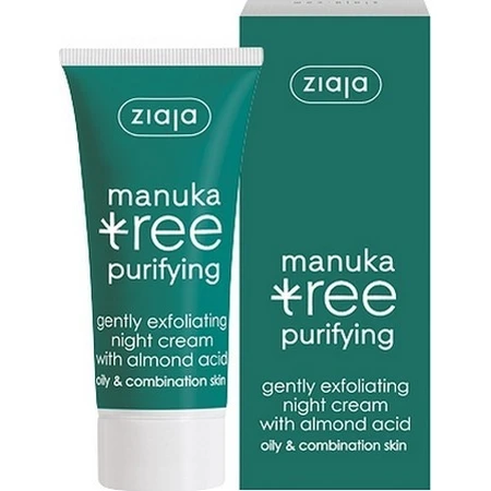 Ziaja Manuka - crème de nuit exfoliante pour les peaux grasses et mixtes 12+ 1×50 ml, crème de nuit