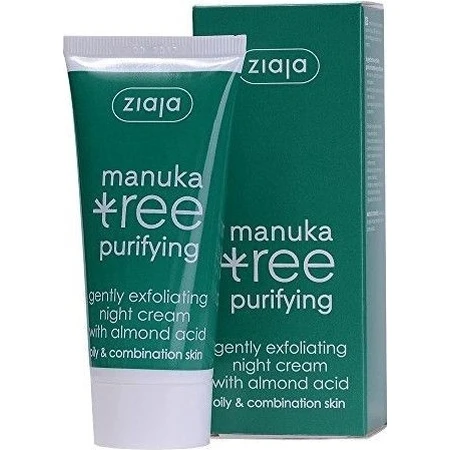 Ziaja Manuka - crème de nuit exfoliante pour les peaux grasses et mixtes 12+ 1×50 ml, crème de nuit