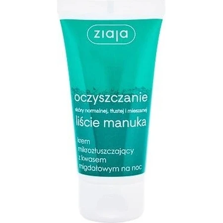 Ziaja Manuka - crème de nuit exfoliante pour les peaux grasses et mixtes 12+ 1×50 ml, crème de nuit