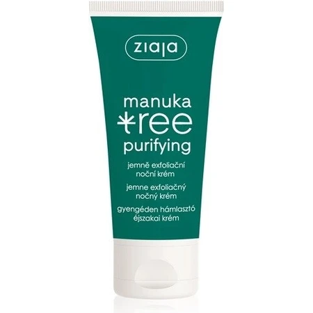 Ziaja Manuka - crème de nuit exfoliante pour les peaux grasses et mixtes 12+ 1×50 ml, crème de nuit