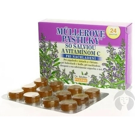 MÜLLER'S PASTILLS SHALVIA EN VITAMINE C 1×24 stuks, tegen verkoudheid
