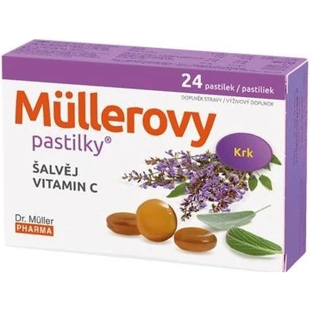 MÜLLER'S PASTILLS SHALVIA EN VITAMINE C 1×24 stuks, tegen verkoudheid