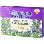 MÜLLER'S PASTILLS SHALVIA ET VITAMINE C 1×24 pcs, pour les rhumes MÜLLER'S PASTILLS SHALVIA ET VITAMINE C 1×24 pcs, pour les rhumes
