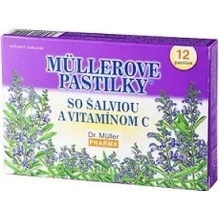 MÜLLER'S PASTILLS SHALVIA EN VITAMINE C 1×24 stuks, tegen verkoudheid