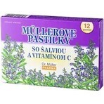 MÜLLER'S PASTILLS SHALVIA ET VITAMINE C 1×24 pcs, pour les rhumes MÜLLER'S PASTILLS SHALVIA ET VITAMINE C 1×24 pcs, pour les rhumes