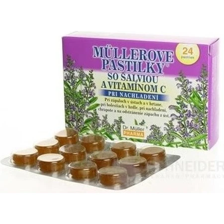 MÜLLER'S PASTILLS SHALVIA EN VITAMINE C 1×24 stuks, tegen verkoudheid