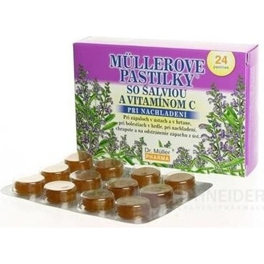 MÜLLER'S PASTILLS SHALVIA ET VITAMINE C 1×24 pcs, pour les rhumes