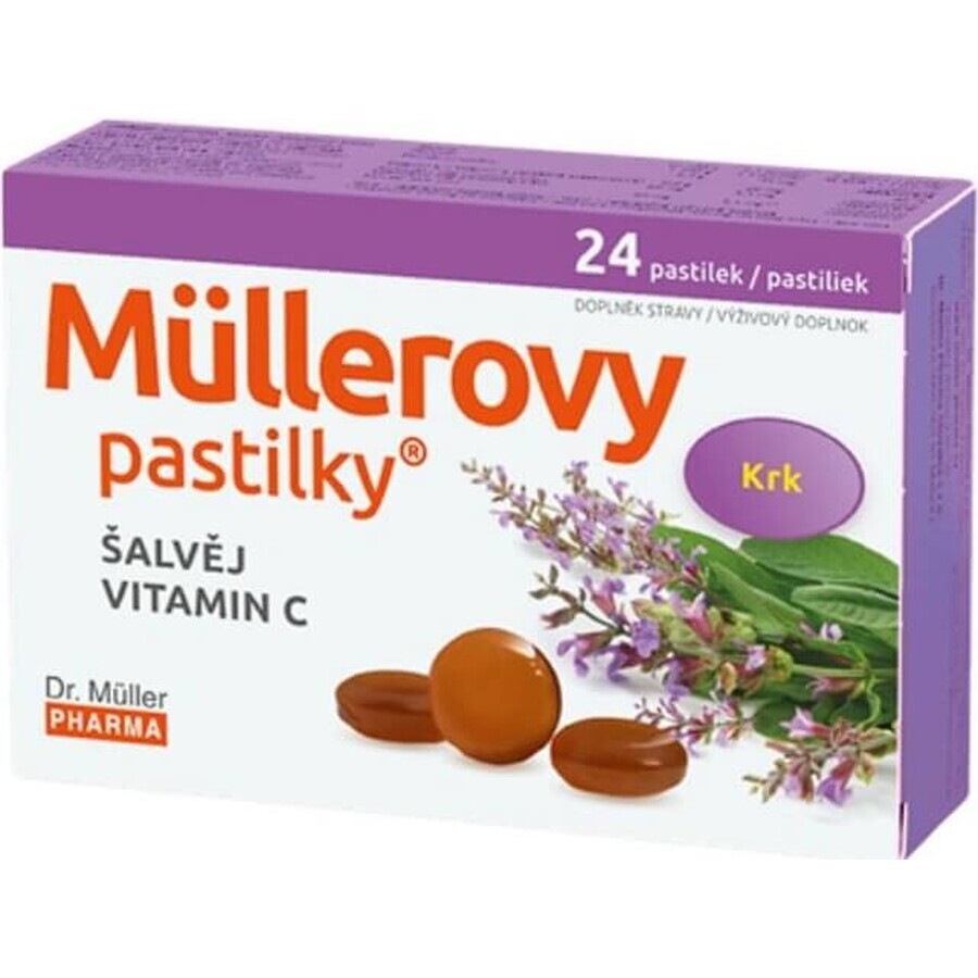MÜLLER'S PASTILLS SHALVIA ET VITAMINE C 1×24 pcs, pour les rhumes