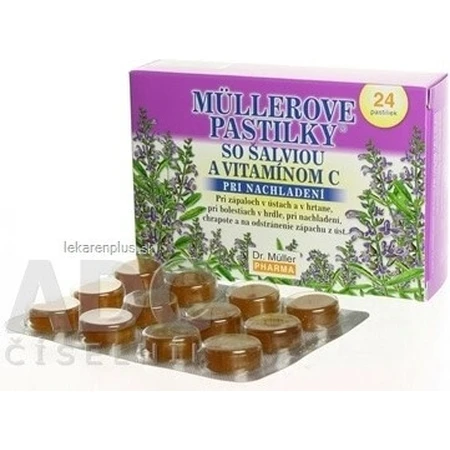 MÜLLER'S PASTILLS SHALVIA EN VITAMINE C 1×24 stuks, tegen verkoudheid