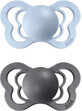 BIBS Couture Eisen/Baby blau Silikon kieferorthop&#228;dische Schnuller 1&#215;2pcs - Gr&#246;&#223;e 1