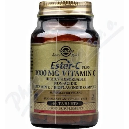 Solgar Ester-C plus 1000 mg de vitamine C non acide avec complexe de bioflavonoïdes 30 gélules 1×30 tbl, complément alimentaire