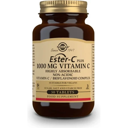 Solgar Ester-C plus 1000 mg de vitamine C non acide avec complexe de bioflavonoïdes 30 gélules 1×30 tbl, complément alimentaire