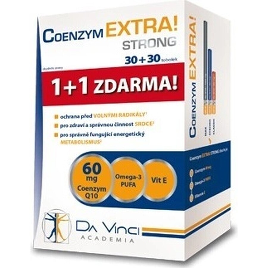 DA VINCI COENZYM Extra Fort 60 mg 1×60 cps, 30+30 gratuit