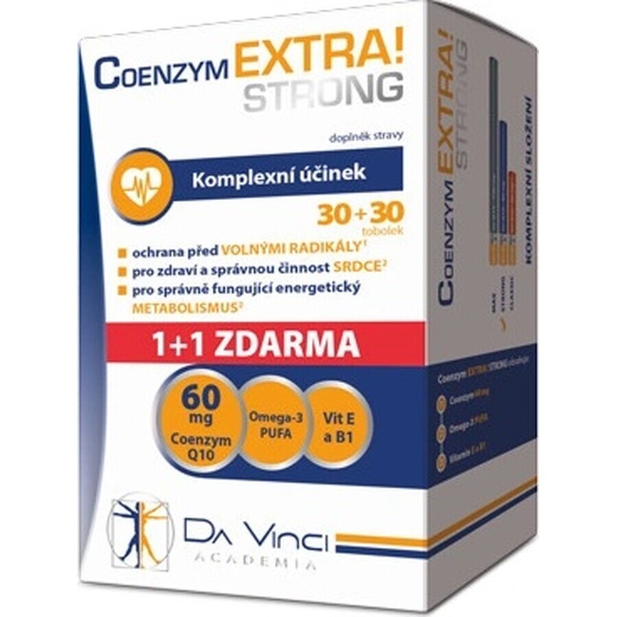 DA VINCI COENZYM Extra Fort 60 mg 1×60 cps, 30+30 gratuit